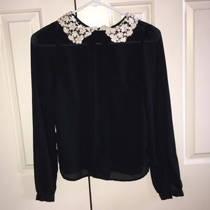 Black and white lace collar Xhilaration shirt